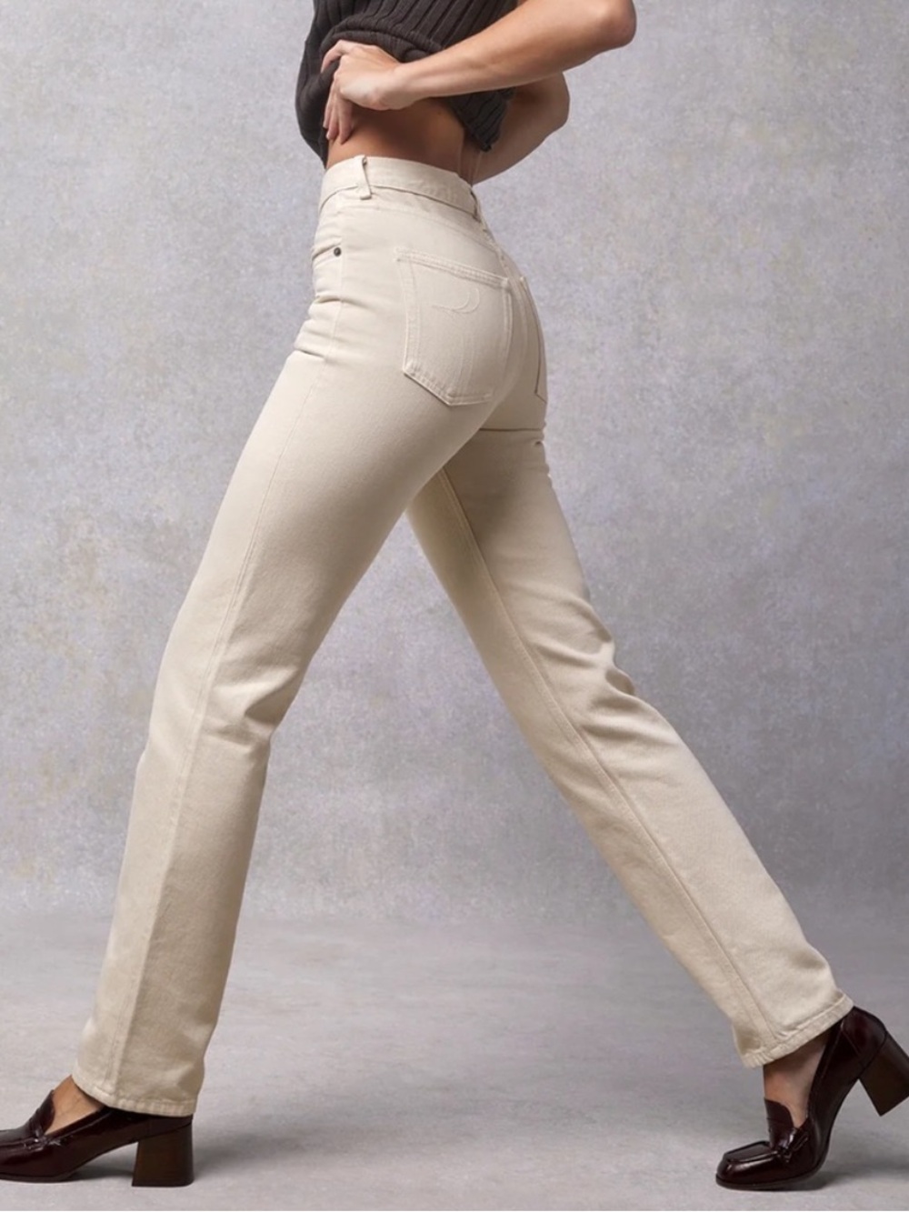 NWT Rouje Jeans Germain Straight Leg in Crème Cream